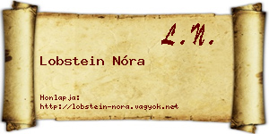 Lobstein Nóra névjegykártya